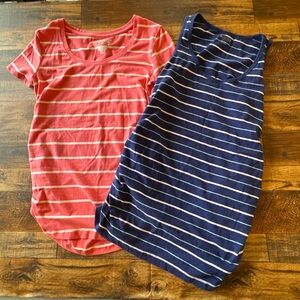 Maternity Top Bundle Great Expectations & a:glow Striped Tee + Tank Size M